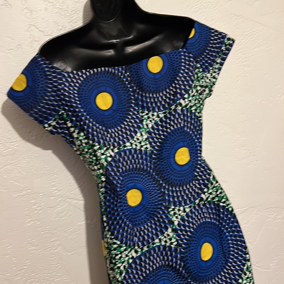 African Print Wax Cloth Maxi Dress - Picture 7 of 8